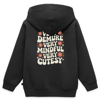 très sage, très attentif, très doux - Sweat Premium à capuche zippé enfant bio - noir - Dos - AI Model Kid Male (0cm)