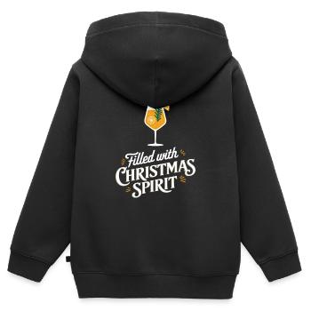 Rempli d’ de Noël - Sweat Premium à capuche zippé enfant bio - noir - Dos - AI Model Kid Male (0cm)