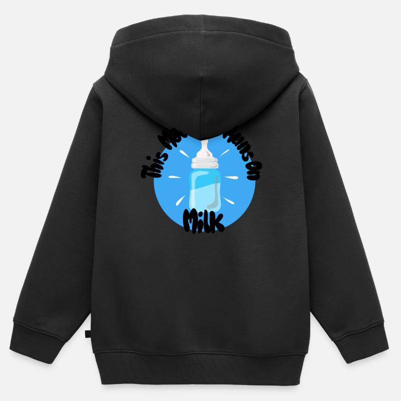 This Machine Runs On Milk - Kinder Premium Organic Zip Hoodie - Schwarz