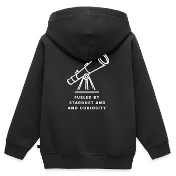 Von Sternenstaub Und Neugier Getrieben - Kinder Premium Organic Zip Hoodie - Schwarz - Hinten - AI Model Kid Male (0cm)