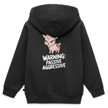 Warnung: Passive Aggressive Ziege Humor - Kinder Premium Organic Zip Hoodie - Schwarz - Hinten - AI Model Kid Male (0cm)