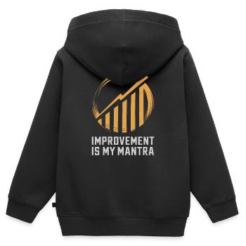 Kaizen Improvement: Improvement Is My Mantra - Kids Premium Organic Zip-up Hoodie - black - Back - AI Model Kid Male (0cm)