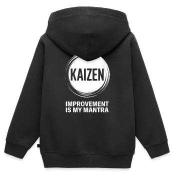 Kaizen improvement is my mantra - Kids Premium Organic Zip-up Hoodie - black - Back - AI Model Kid Male (0cm)
