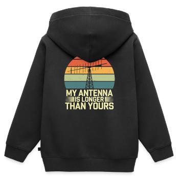 Amateurfunker Antenne Länger Als Deine - Kinder Premium Organic Zip Hoodie - Schwarz - Hinten - AI Model Kid Male (0cm)