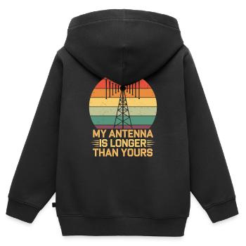 Amateurfunk: Meine Antenne Ist Länger Als Deine - Kinder Premium Organic Zip Hoodie - Schwarz - Hinten - AI Model Kid Male (0cm)