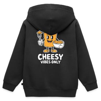 Ambiance ringarde uniquement dessin animé drôle - Sweat Premium à capuche zippé enfant bio - noir - Dos - AI Model Kid Male (0cm)