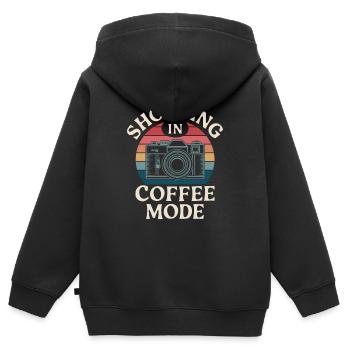Fotograf Im Kaffeemodus Shooting In Coffee Mode - Kinder Premium Organic Zip Hoodie - Schwarz - Hinten - AI Model Kid Male (0cm)