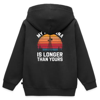 Mon antenne est plus longue radioamateur - Sweat Premium à capuche zippé enfant bio - noir - Dos - AI Model Kid Male (0cm)