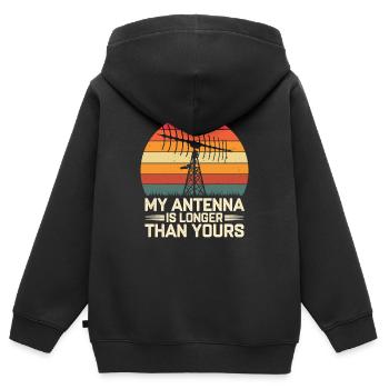 Amateurfunker Antenne Länger Als Deine - Kinder Premium Organic Zip Hoodie - Schwarz - Hinten - AI Model Kid Male (0cm)