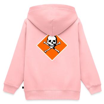 Schädel und Knochen - Kinder Premium Organic Zip Hoodie - Rosa - Hinten - AI Model Kid Female (0cm)