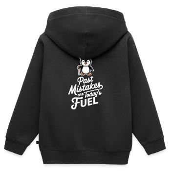 Past mistakes are the fuel of today - Kids Premium Organic Zip-up Hoodie - black - Back - AI Model Kid Male (0cm)