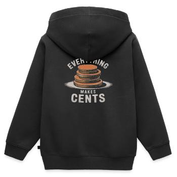 For me, everything makes cents: Humorous coin motif - Kids Premium Organic Zip-up Hoodie - black - Back - AI Model Kid Male (0cm)