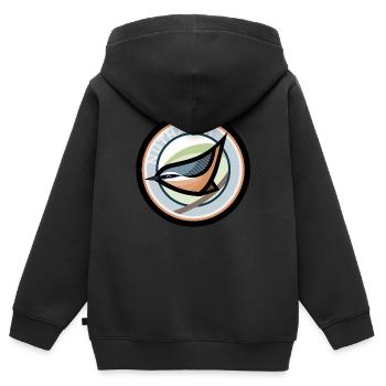 Sittelle - Sweat Premium à capuche zippé enfant bio - noir - Dos - AI Model Kid Male (0cm)