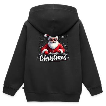Santa Claus DJ - Weihnachtsmann - Kinder Premium Organic Zip Hoodie - Schwarz - Hinten - AI Model Kid Male (0cm)