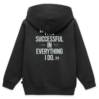 Je réussis à manifester tout de - Sweat Premium à capuche zippé enfant bio - noir - Dos - AI Model Kid Male (0cm)