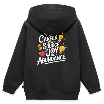 My career is a source of joy and abundance - Kids Premium Organic Zip-up Hoodie - black - Back - AI Model Kid Male (0cm)