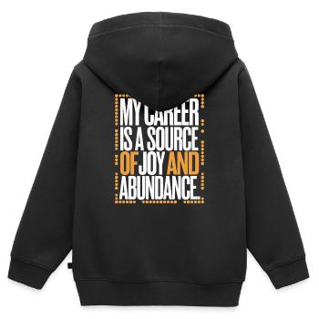 My career is a source of joy and - Kids Premium Organic Zip-up Hoodie - black - Back - AI Model Kid Male (0cm)