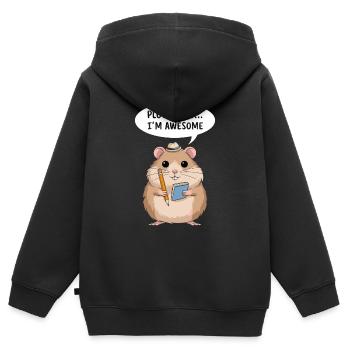 Hamster Autor: Plot Twist... Ich Bin Großartig - Kinder Premium Organic Zip Hoodie - Schwarz - Hinten - AI Model Kid Male (0cm)