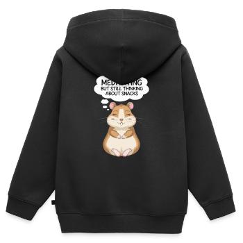 Hamster-Yoga: Meditieren Und An Snacks Denken - Kinder Premium Organic Zip Hoodie - Schwarz - Hinten - AI Model Kid Male (0cm)