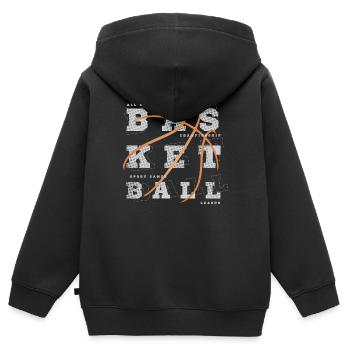 BASKET-BALL - Sweat Premium à capuche zippé enfant bio - noir - Dos - AI Model Kid Male (0cm)