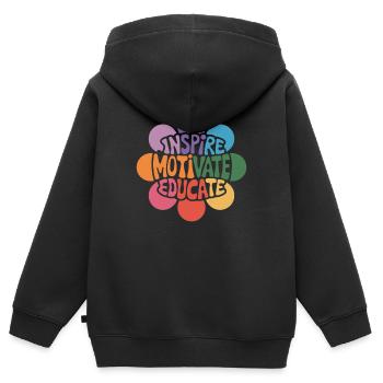 Lehrer Inspirieren Motivieren Bilden Blume - Kinder Premium Organic Zip Hoodie - Schwarz - Hinten - AI Model Kid Male (0cm)