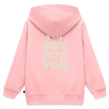 Ich Bin Total In Soja Verliebt – Vegan Vegetarisch - Kinder Premium Organic Zip Hoodie - Rosa - Hinten - AI Model Kid Female (0cm)