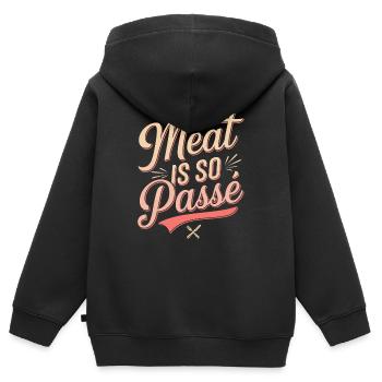 Fleisch Ist So Vergangenheit - Vegan Vegetarisch - Kinder Premium Organic Zip Hoodie - Schwarz - Hinten - AI Model Kid Male (0cm)