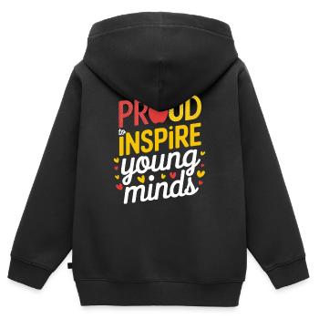 Stolz Junge Köpfe Zu Inspirieren Lehrer - Kinder Premium Organic Zip Hoodie - Schwarz - Hinten - AI Model Kid Male (0cm)