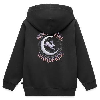 Nocturnal Wanderer Hare Moon Art - Kids Premium Organic Zip-up Hoodie - black - Back - AI Model Kid Male (0cm)