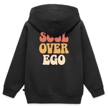 Citation de spiritualité inspirante de l’âme sur l’ego - Sweat Premium à capuche zippé enfant bio - noir - Dos - AI Model Kid Male (0cm)