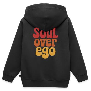 L’âme au-dessus de l’ego inspirant la spiritualité - Sweat Premium à capuche zippé enfant bio - noir - Dos - AI Model Kid Male (0cm)