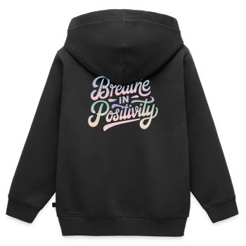Positivity Inspirational - Kids Premium Organic Zip-up Hoodie - black - Back - AI Model Kid Male (0cm)