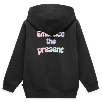 Inspiration: Umarme Die Gegenwart Zitat - Kinder Premium Organic Zip Hoodie - Schwarz - Hinten - AI Model Kid Male (0cm)