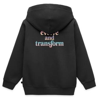 Evolve And Transform Inspirierende Spiritualität - Kinder Premium Organic Zip Hoodie - Schwarz - Hinten - AI Model Kid Male (0cm)