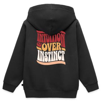L’intuition au lieu des inspirations instinctives - Sweat Premium à capuche zippé enfant bio - noir - Dos - AI Model Kid Male (0cm)