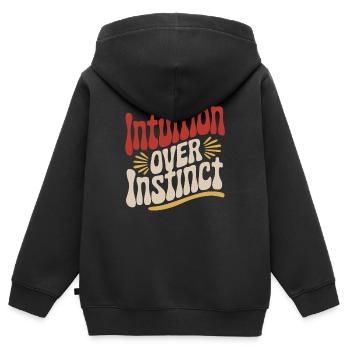 Intuition Über Instinkt Inspirierendes - Kinder Premium Organic Zip Hoodie - Schwarz - Hinten - AI Model Kid Male (0cm)
