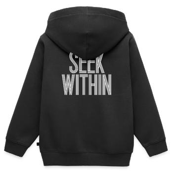 Inspiriere Deine Spiritualität Mit 'Seek Within' - Kinder Premium Organic Zip Hoodie - Schwarz - Hinten - AI Model Kid Male (0cm)