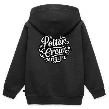Polter Crew - Kinder Premium Organic Zip Hoodie - Schwarz - Hinten - AI Model Kid Male (0cm)