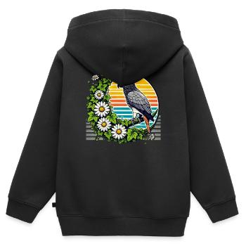 Afrikanischer Graupapagei - Kinder Premium Organic Zip Hoodie - Schwarz - Hinten - AI Model Kid Male (0cm)