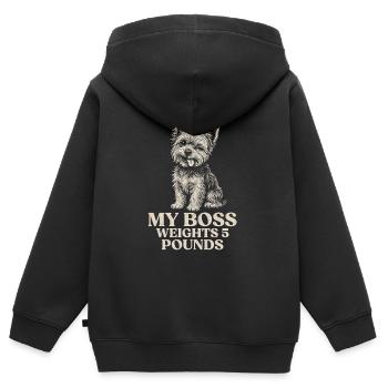 Yorkshire Terrier Besitzer Mein Chef Wiegt 5 Pfund - Kinder Premium Organic Zip Hoodie - Schwarz - Hinten - AI Model Kid Male (0cm)