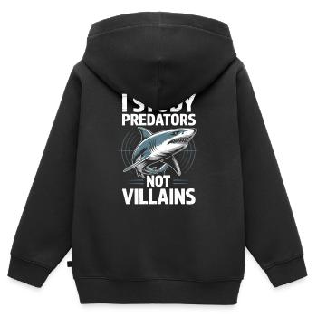 Ich Untersuche Raubtiere Nicht Bösewichte - - Kinder Premium Organic Zip Hoodie - Schwarz - Hinten - AI Model Kid Male (0cm)