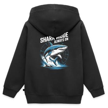 Shark Mode Always On Maritimes Design - Kinder Premium Organic Zip Hoodie - Schwarz - Hinten - AI Model Kid Male (0cm)