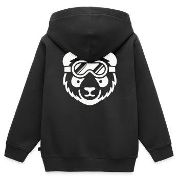Pandabär Skibrille - Kinder Premium Organic Zip Hoodie - Schwarz - Hinten - AI Model Kid Male (0cm)