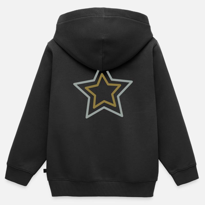 Petite étoile - Sweat Premium à capuche zippé enfant bio - noir