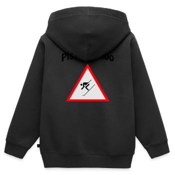 Piste Rambo - Sweat Premium à capuche zippé enfant bio - noir - Dos - AI Model Kid Male (0cm)