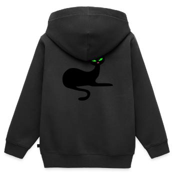 Retro chat noir élégance par Patjila - Sweat Premium à capuche zippé enfant bio - noir - Dos - AI Model Kid Male (0cm)