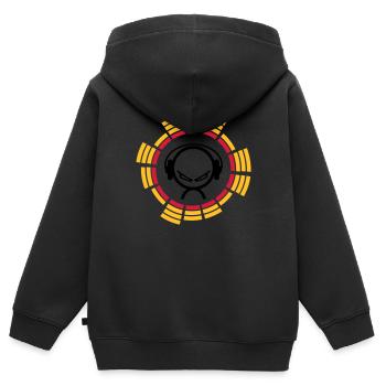 DJ - Sweat Premium à capuche zippé enfant bio - noir - Dos - AI Model Kid Male (0cm)