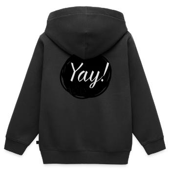 Yay! - Kinder Premium Organic Zip Hoodie - Schwarz - Hinten - AI Model Kid Male (0cm)