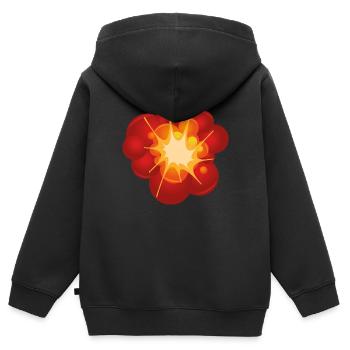 Explosion - Kinder Premium Organic Zip Hoodie - Schwarz - Hinten - AI Model Kid Male (0cm)