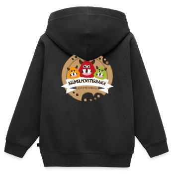 Mitglied der Krümelmonsterbande - Kinder Premium Organic Zip Hoodie - Schwarz - Hinten - AI Model Kid Male (0cm)